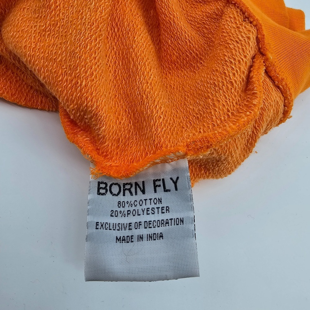 NWT Men's Born Fly Orange Graphic Hoodie Tangerine Pockets Size 3XL - Picture 7 of 8